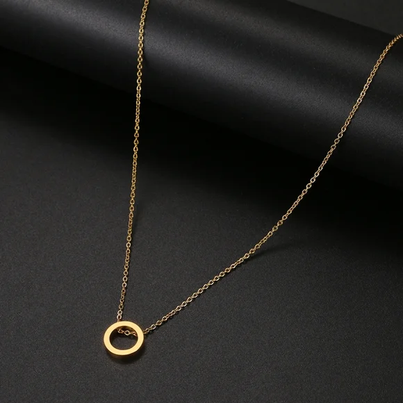 Classic Hollow Round Pendant Necklace - Picture 2 of 3